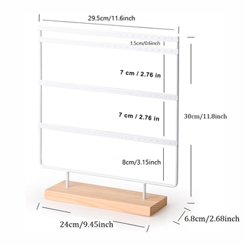 Keturių sluoksnių medinis pagrindas, auskarų demonstravimo stovas, nuimamas papuošalų laikymo stovas, geležiniai pakabinami auskarai, auskarų smeigtukų stovas