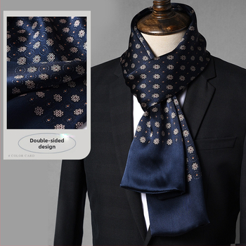 Aukštos kokybės šilko šalikas, vyriškas šilkmedžio šilko rudens ir žiemos 2025 m. naujas plonas šilko šalikas, dėvėti kostiumą, marškinius, kaklo apsaugos šalikas