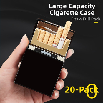 Εξατομικευμένη μοντέρνα θήκη τσιγάρων αλουμινίου 20 τεμαχίων, αυτόματη, ανδρική, θήκη τσιγάρων με χοντρό καπνό και δημιουργική θήκη τσιγάρων
