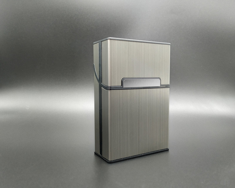 Asmeninis madingas 20 vnt. automatinis plastikinis aliuminio cigarečių dėklas, vyriškas šiurkštus dūmų šviesos cigarečių dėklas, kūrybingas cigarečių dėklas