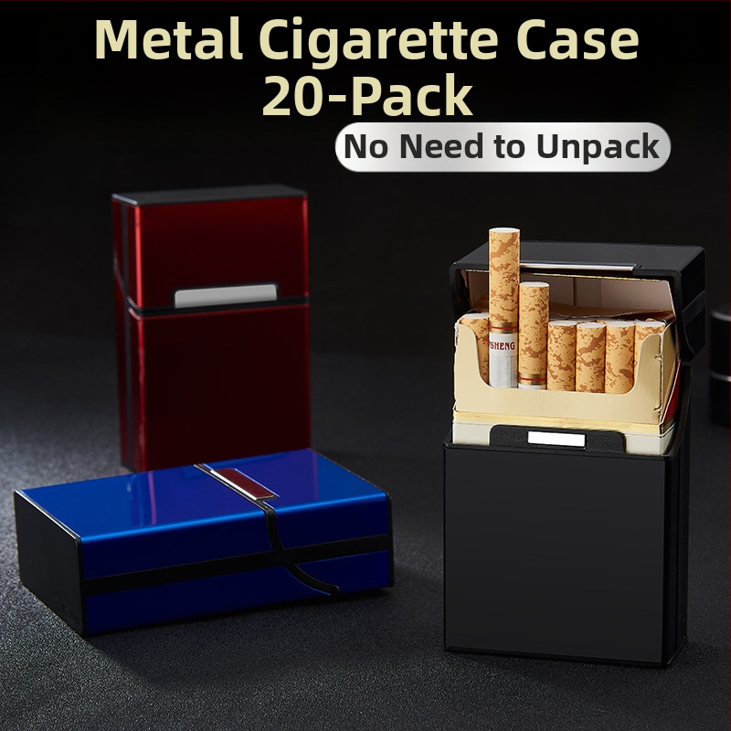 Personalizované módne 20-balenie automatického plastového hliníkového puzdra na cigarety pre mužov, hrubé dymové ľahké puzdro na cigarety, kreatívne puzdro na cigarety