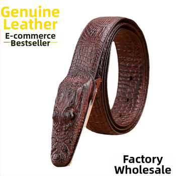 Naujas plokščias universalus krokodilo diržas vyrams, automatinė sagtis, tikras diržas, grynos karvės odos, prailgintas didelis juosmens diržas, gamintojai