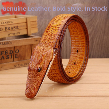 Naujas plokščias universalus krokodilo diržas vyrams, automatinė sagtis, tikras diržas, grynos karvės odos, prailgintas didelis juosmens diržas, gamintojai