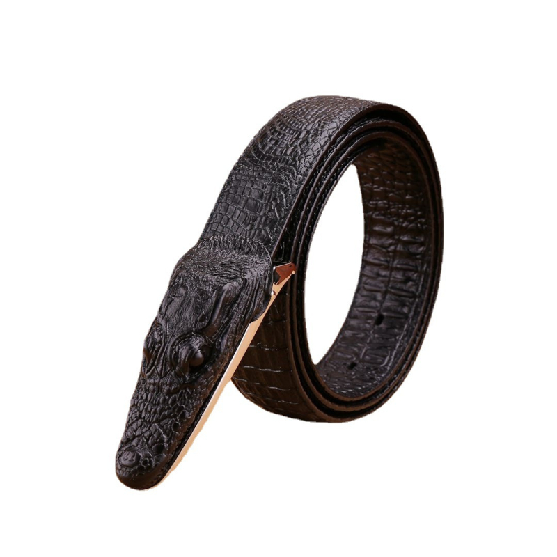 Naujas plokščias universalus krokodilo diržas vyrams, automatinė sagtis, tikras diržas, grynos karvės odos, prailgintas didelis juosmens diržas, gamintojai