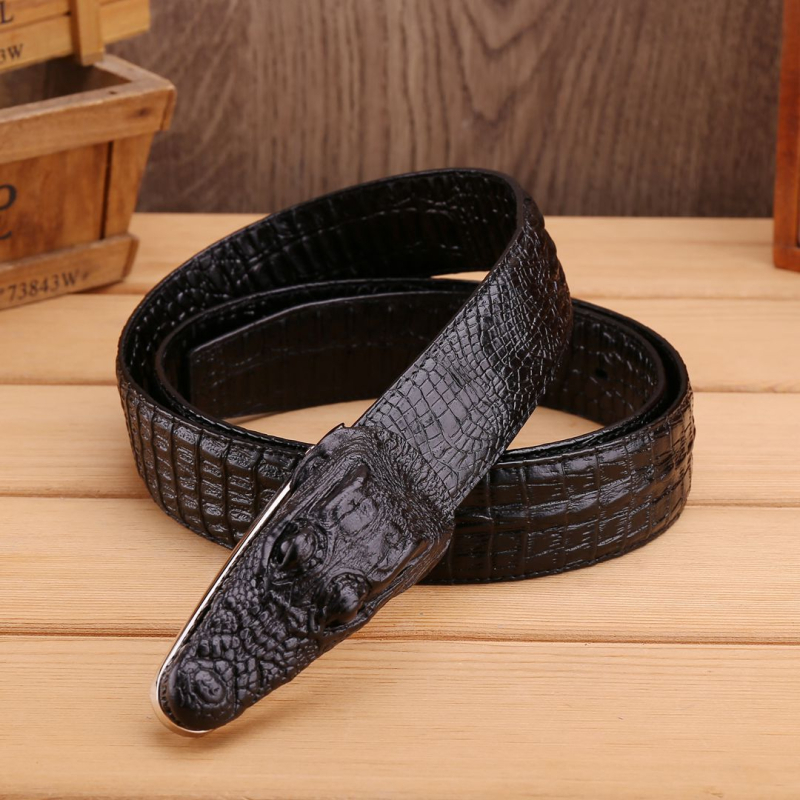 Naujas plokščias universalus krokodilo diržas vyrams, automatinė sagtis, tikras diržas, grynos karvės odos, prailgintas didelis juosmens diržas, gamintojai