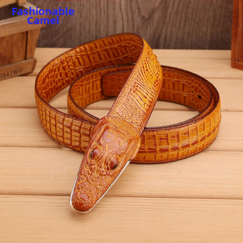 Naujas plokščias universalus krokodilo diržas vyrams, automatinė sagtis, tikras diržas, grynos karvės odos, prailgintas didelis juosmens diržas, gamintojai