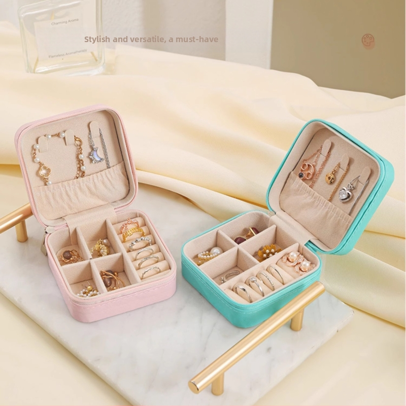 Smalkas rotaslietas Gredzens Auskari Kaklarota Auskari Auskari Rotaslietas Rotaslietas Rokassprādze Pārnēsājama Augstas Sense Mini Plaid uzglabāšanas kaste