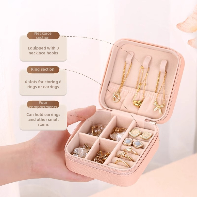 Smalkas rotaslietas Gredzens Auskari Kaklarota Auskari Auskari Rotaslietas Rotaslietas Rokassprādze Pārnēsājama Augstas Sense Mini Plaid uzglabāšanas kaste