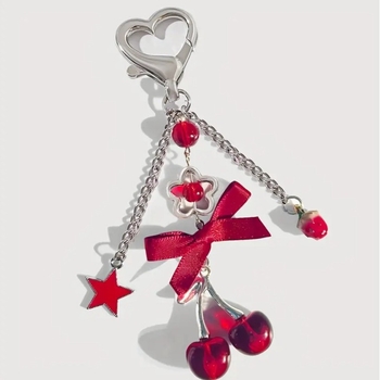 Διασυνοριακή y2k γλυκιά δροσερή εξαιρετική αγάπη αγκάθι αστέρι προσομοίωση μπρελόκ φρούτων φιόγκο