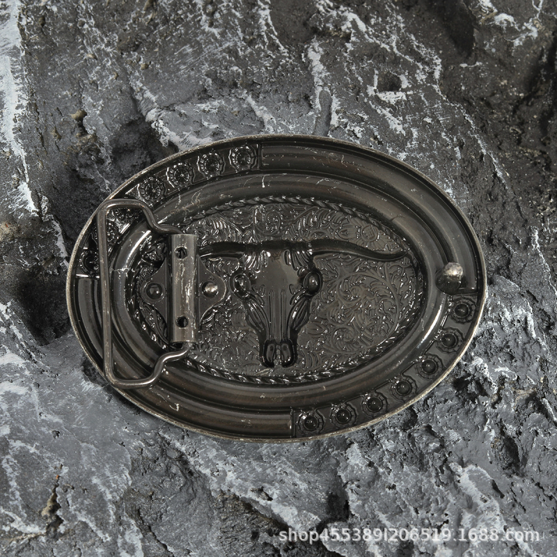 Naujas tarpvalstybinis vakarietiškas džinsinis lygus sagtis išskirtinė kūrybinga diržo sagtis su įspausta didele gėle „Niutou“ diržo aksesuarai