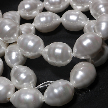 Απομιμήσεις μπαρόκ χάντρες από μαργαριτάρι, ημιτελείς λευκές χάντρες από κέλυφος σε σχήμα αχλαδιού, αξεσουάρ κοσμημάτων