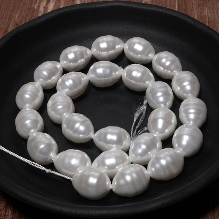 Imitácia barokových perlových korálok, korálky v tvare mušle s plným otvorom, polotovary, biele korálky v tvare mušle v tvare hrušky, DIY šperky, doplnky