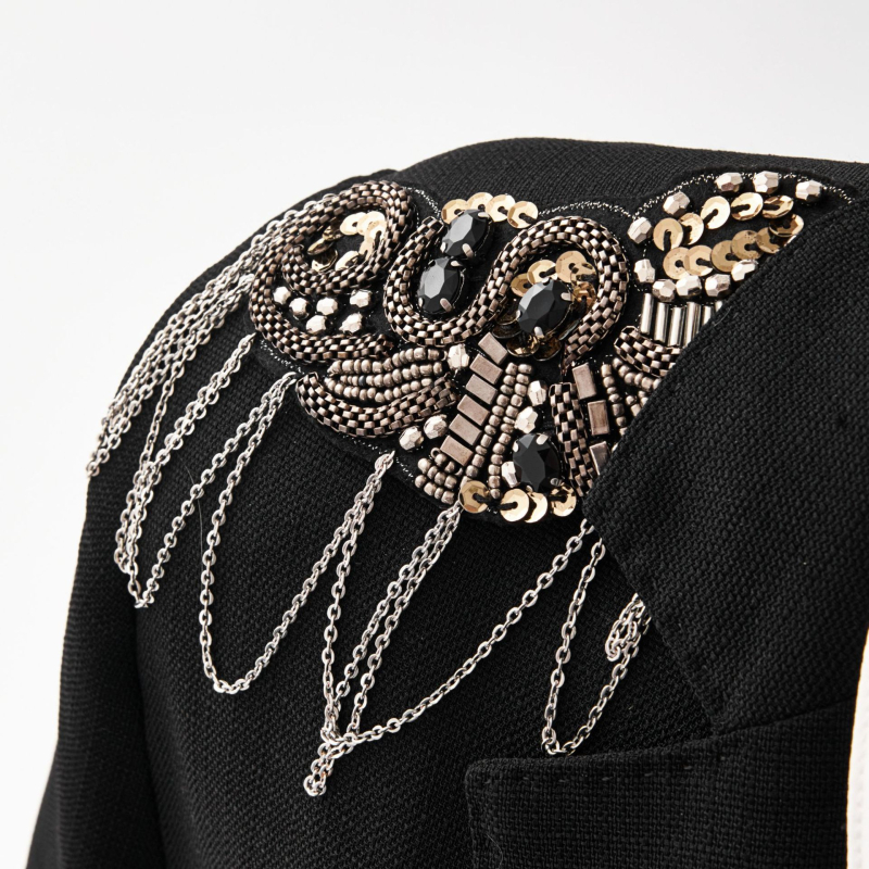 Kolokācijas uzvalks, vakarkleita, pušķu rotaslietas, Paulette, roku darbs, krelles, kolokācijas uzvalks, apģērbs zēniem un meitenēm, krūšu daļa