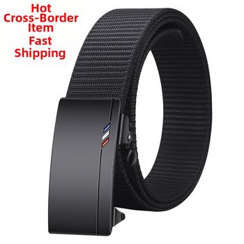 Vyriškas bedantis automatinis sagties drobės diržas, madingas austas lauko karinio mokymo austos kelnės, nailono taktinis išorinis diržas