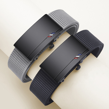 Vyriškas bedantis automatinis sagties drobės diržas, madingas austas lauko karinio mokymo austos kelnės, nailono taktinis išorinis diržas