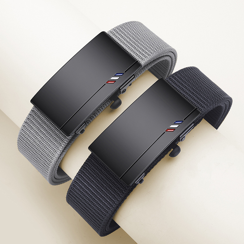 Vyriškas bedantis automatinis sagties drobės diržas, madingas austas lauko karinio mokymo austos kelnės, nailono taktinis išorinis diržas