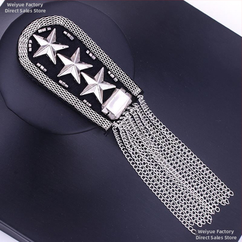 Kuum müük Briti vintage rõivaste õlaaksoost, temperamentne metallist tutiga õlarihmad, viieharulise tähega medaliga meeste ja naiste pross