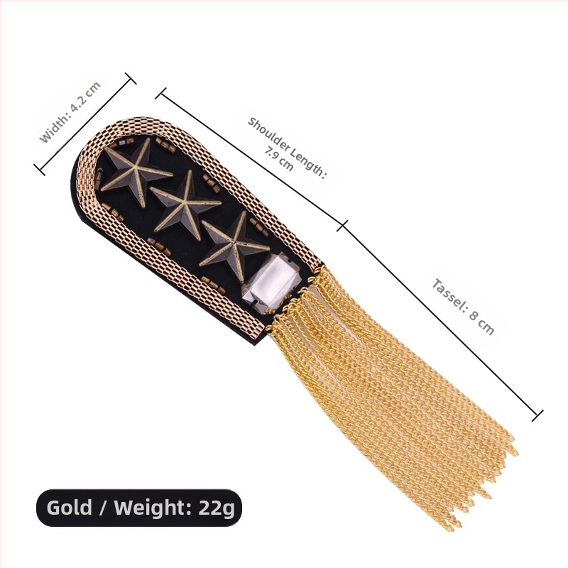 Kuum müük Briti vintage rõivaste õlaaksoost, temperamentne metallist tutiga õlarihmad, viieharulise tähega medaliga meeste ja naiste pross