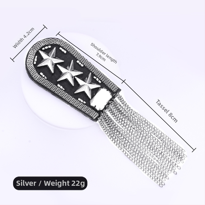 Kuum müük Briti vintage rõivaste õlaaksoost, temperamentne metallist tutiga õlarihmad, viieharulise tähega medaliga meeste ja naiste pross