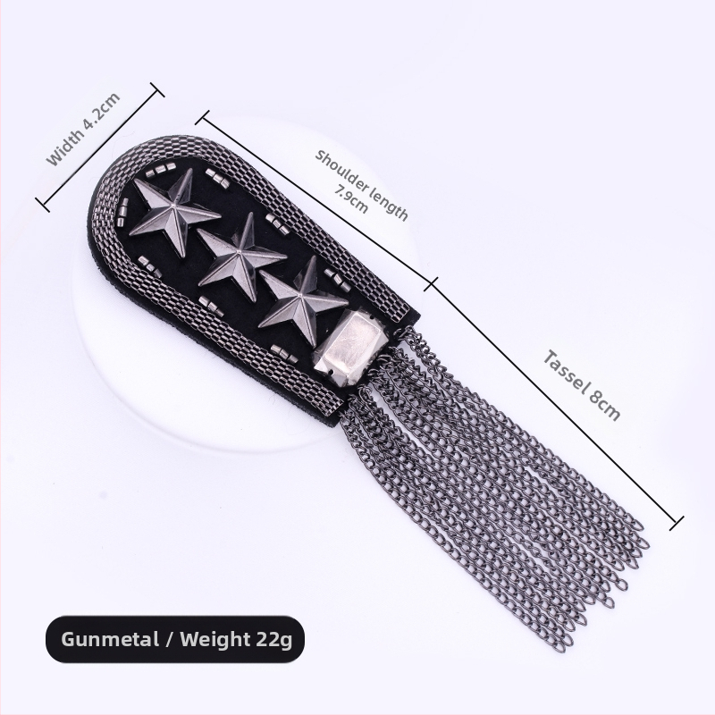 Kuum müük Briti vintage rõivaste õlaaksoost, temperamentne metallist tutiga õlarihmad, viieharulise tähega medaliga meeste ja naiste pross