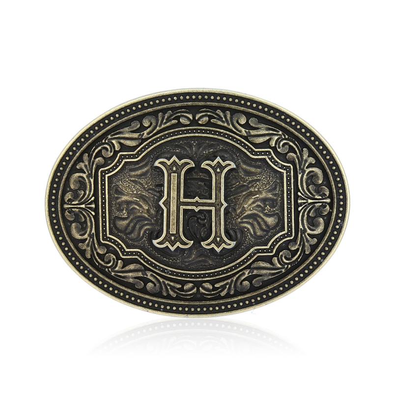 [Yin Speed] Vesterno kaubojaus raidės ir Džokerio asmenybės metalinis raštas nuo A iki Z diržo sagtis, vientisi plaukai