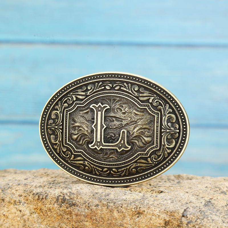 [Yin Speed] Vesterno kaubojaus raidės ir Džokerio asmenybės metalinis raštas nuo A iki Z diržo sagtis, vientisi plaukai