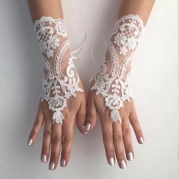 Pruudi pulmakindad pulmaaksessuaarid pitsist sõrmedeta võrkkindad päikesekaitse pitsist käevõru väliskaubanduse kuum