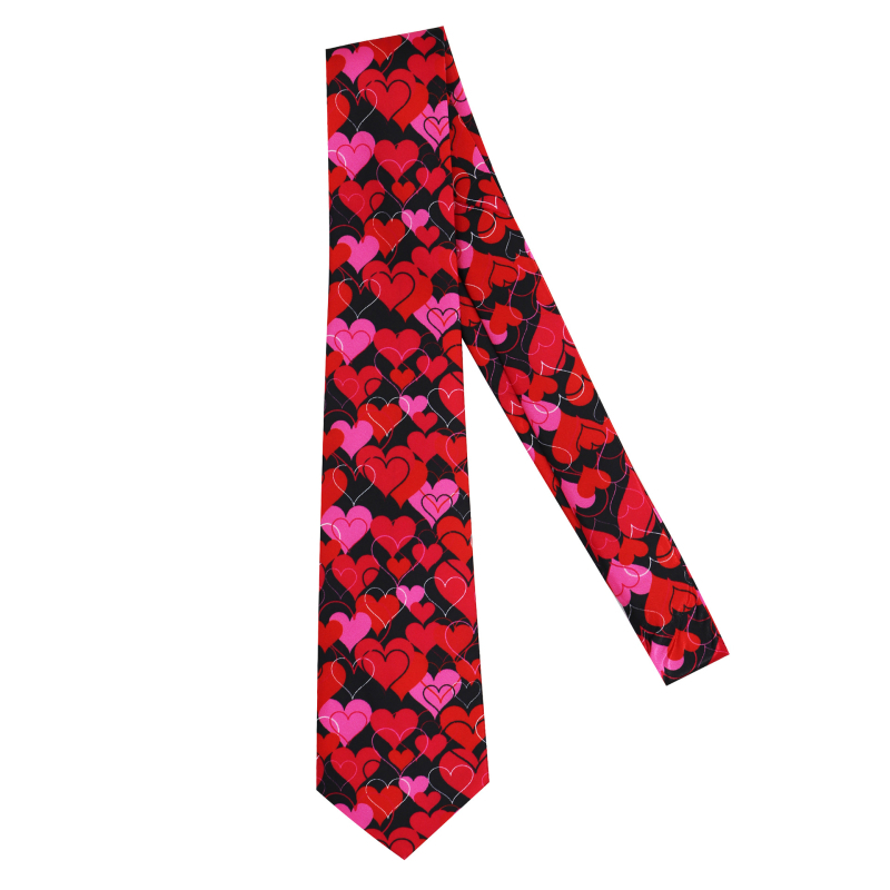 Cravată multicoloră cu inimă pentru Ziua Îndrăgostiților, imprimată manual, cu desene și mostre transfrontaliere pentru petrecerea de bal, poate fi folosită ca ținută formală