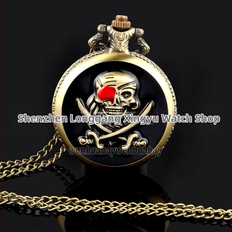 Klasikinis klasikinis vientisas pakabinamas grandinėlės kišeninis laikrodis vyrams ir moterims, kvarcinis atverčiamas laikrodis, dovanų didmeninė prekyba