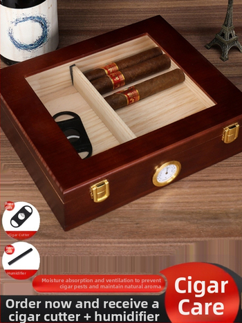 Uus niisutav sigarikarp imporditud männipuidust sigarikarbi komplekt sigarikarbis suletud Kuuba sigari niisutav karp