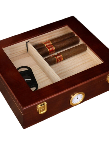 Uus niisutav sigarikarp imporditud männipuidust sigarikarbi komplekt sigarikarbis suletud Kuuba sigari niisutav karp