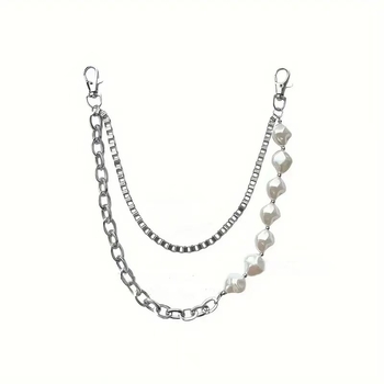 Ζώνη με αλυσίδα σε σχήμα μαργαριταριού, γυναικείο παντελόνι Cool Ins, κρεμαστή αλυσίδα, διακριτικό τζιν, αξεσουάρ φούστας, καυτή ανδρική ζώνη μέσης για κορίτσια