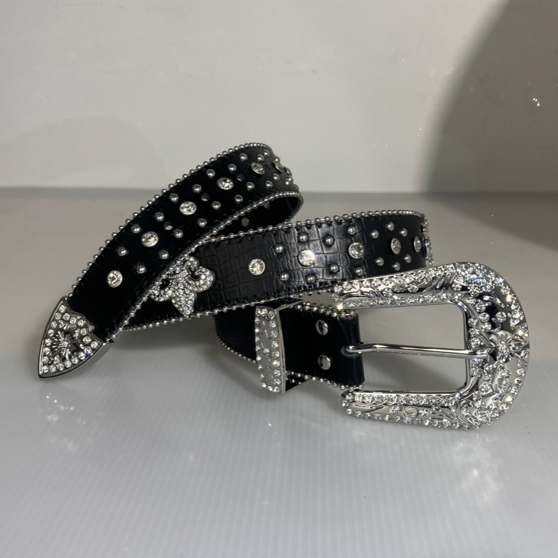 Ζώνη με στρας, δημοφιλές στυλ με πλήρη στρας, λαμπερά διαμάντια, νέο ευρωπαϊκό και αμερικανικό στυλ, χονδρική πώληση ζώνης με τρουκ σε σχήμα κουκκίδας σε αμερικανικό στυλ