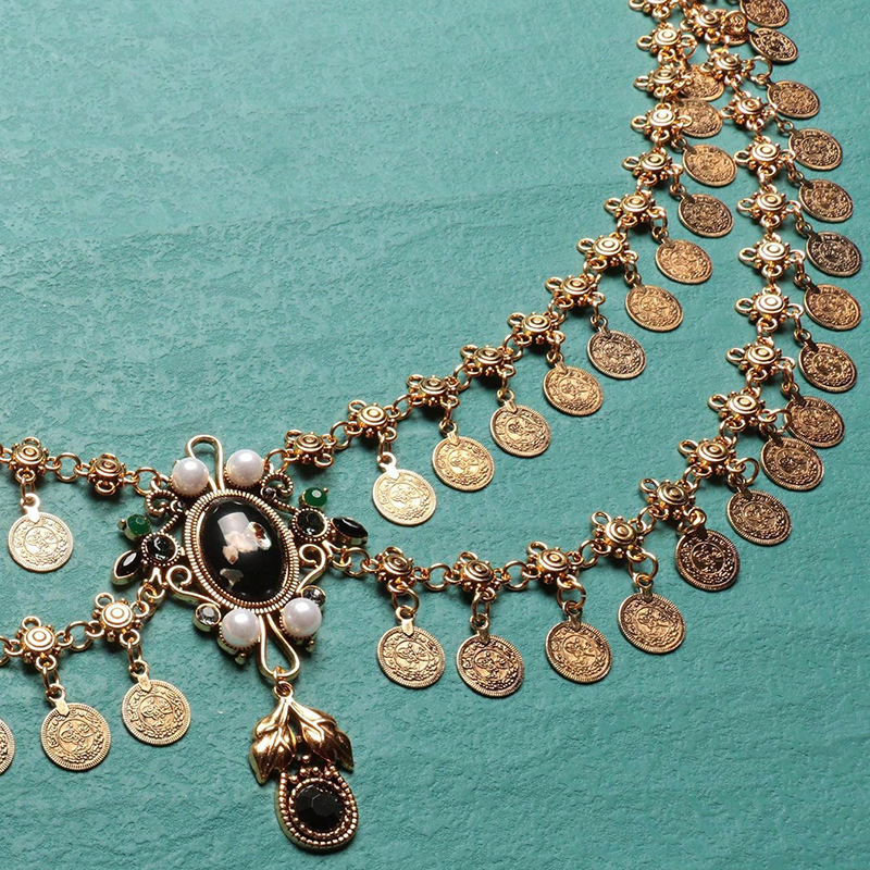 Nová zliatina vintage strapcová minca brušný tanec retiazka o pás Dámske nádherné šperky denné nosenie priamy predaj z továrne