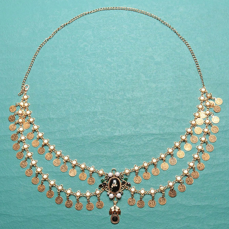 Nová zliatina vintage strapcová minca brušný tanec retiazka o pás Dámske nádherné šperky denné nosenie priamy predaj z továrne