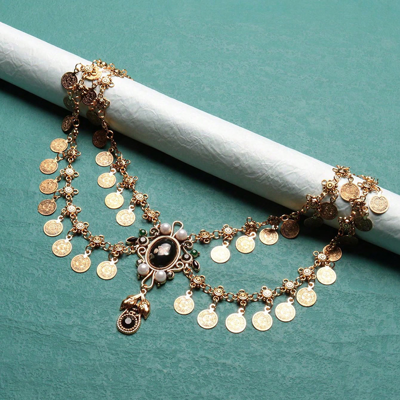 Nová zliatina vintage strapcová minca brušný tanec retiazka o pás Dámske nádherné šperky denné nosenie priamy predaj z továrne