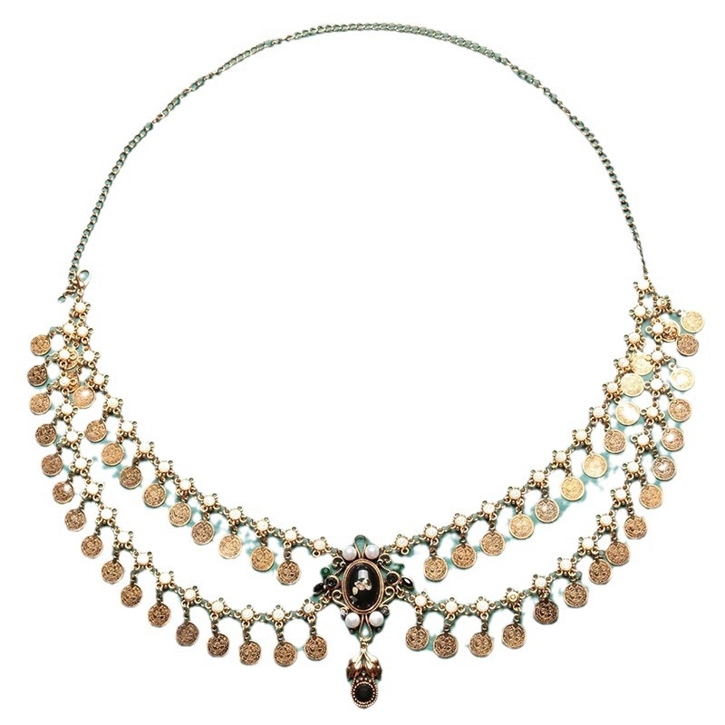 Nová zliatina vintage strapcová minca brušný tanec retiazka o pás Dámske nádherné šperky denné nosenie priamy predaj z továrne