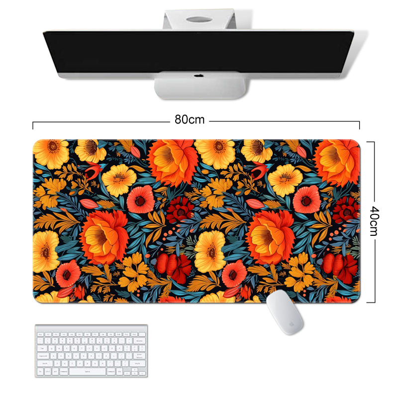 „Amazon“ tarpvalstybinis naujas gėlių žaliųjų augalų serijos pelės kilimėlis, paprastas gėlių formos, itin didelis, purvui atsparus, neslystantis guminis kilimėlis