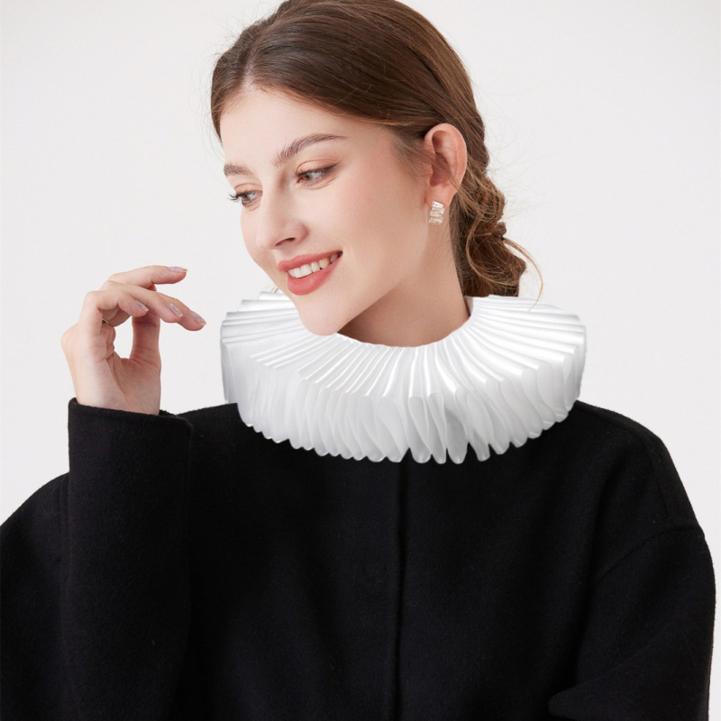 Rankų darbo aristokratiškas meno rūmų dirbtinis raff stiliaus apkaklis, retro stiliaus apykaklė, Coldplay fotografijos vestuvių aksesuarai, rekvizitai