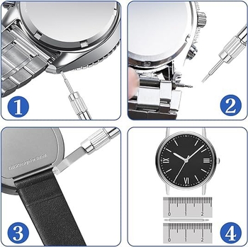 Kellaparandustööriist 53 osa/53-in-1 kellarihma parandusnõela vahetus topeltkõrvarõngaga tööriist, 53-osaline komplekt