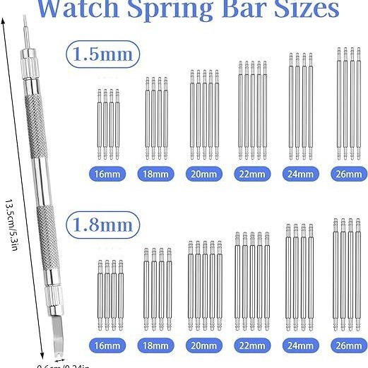 Kellaparandustööriist 53 osa/53-in-1 kellarihma parandusnõela vahetus topeltkõrvarõngaga tööriist, 53-osaline komplekt