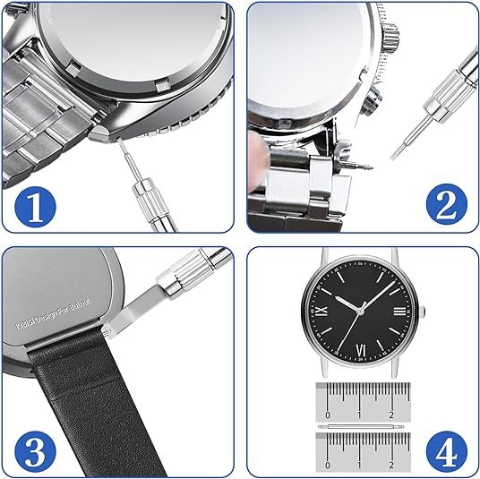 Kellaparandustööriist 53 osa/53-in-1 kellarihma parandusnõela vahetus topeltkõrvarõngaga tööriist, 53-osaline komplekt