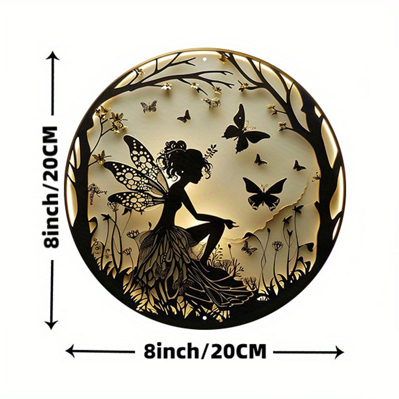 Μαγικό μενταγιόν με ακρυλικό σχέδιο με θέμα τη νεράιδα και την πεταλούδα, ζωγραφισμένο