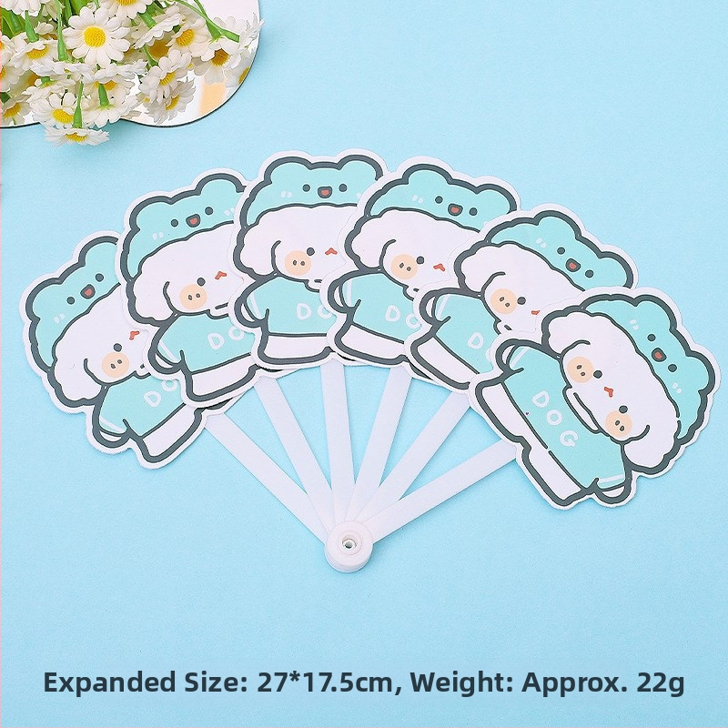 Mielas animacinis šešių sulankstomų ventiliatorių vasarinis nešiojamas mažas ventiliatorius studentams vaikams sulankstomas ventiliatorius plastikinis rankinis ventiliatorius