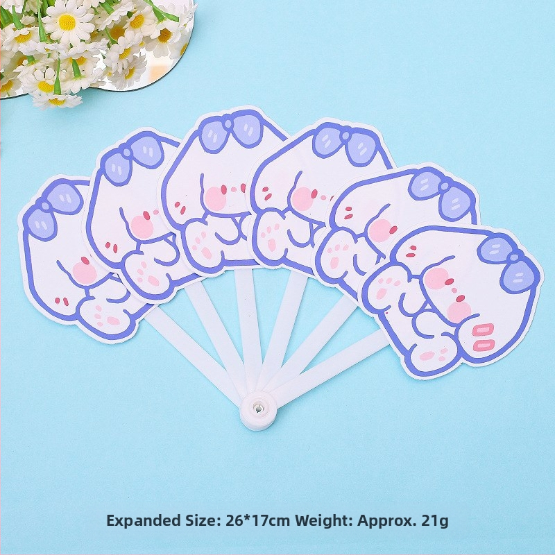 Mielas animacinis šešių sulankstomų ventiliatorių vasarinis nešiojamas mažas ventiliatorius studentams vaikams sulankstomas ventiliatorius plastikinis rankinis ventiliatorius