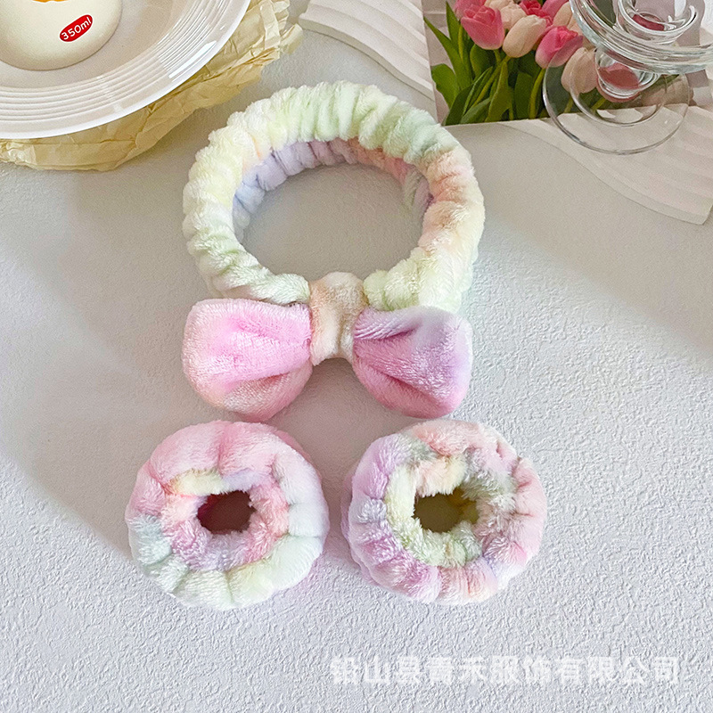 Euroopa ja Ameerika piiriülene vibuga näopesu peapaelaga käepaelte komplekt naistele, pesemis- ja niiskuskindel spordile mõeldud higi pühkiv koomiksikujuline juuksepael käevõru