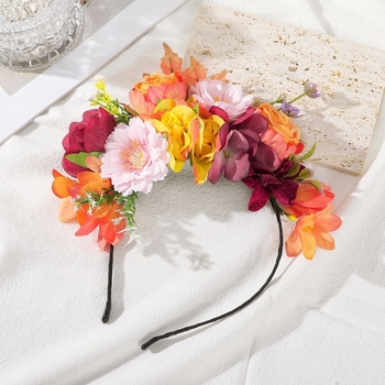 Kūrybinio modeliavimo audinio gėlių Mori galvos juosta Kelionių nuotrauka Išskirtinis galvos apdangalas Lady vainikas Nuotaka Vestuvinė galvos juosta