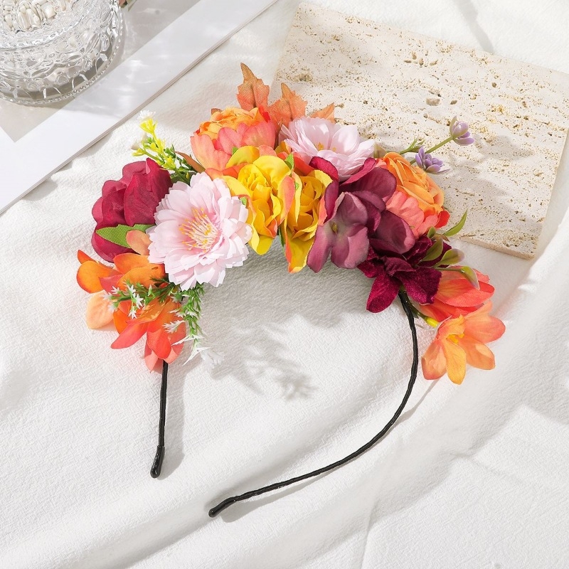 Kūrybinio modeliavimo audinio gėlių Mori galvos juosta Kelionių nuotrauka Išskirtinis galvos apdangalas Lady vainikas Nuotaka Vestuvinė galvos juosta