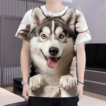 2025 Μοντέρνο 3D Στερεοφωνικό Χαριτωμένο Γατάκι με Κοντά Μανίκια, Χαριτωμένο Νέο Δημοφιλές T-Shirt