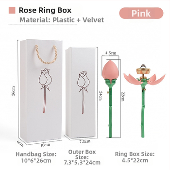 Naujas tarpvalstybinis produktas – automatiškai atidaroma rožinė papuošalų dėžutė, žiedų vėrinys, Valentino dienos rožių dovanų dėžutė